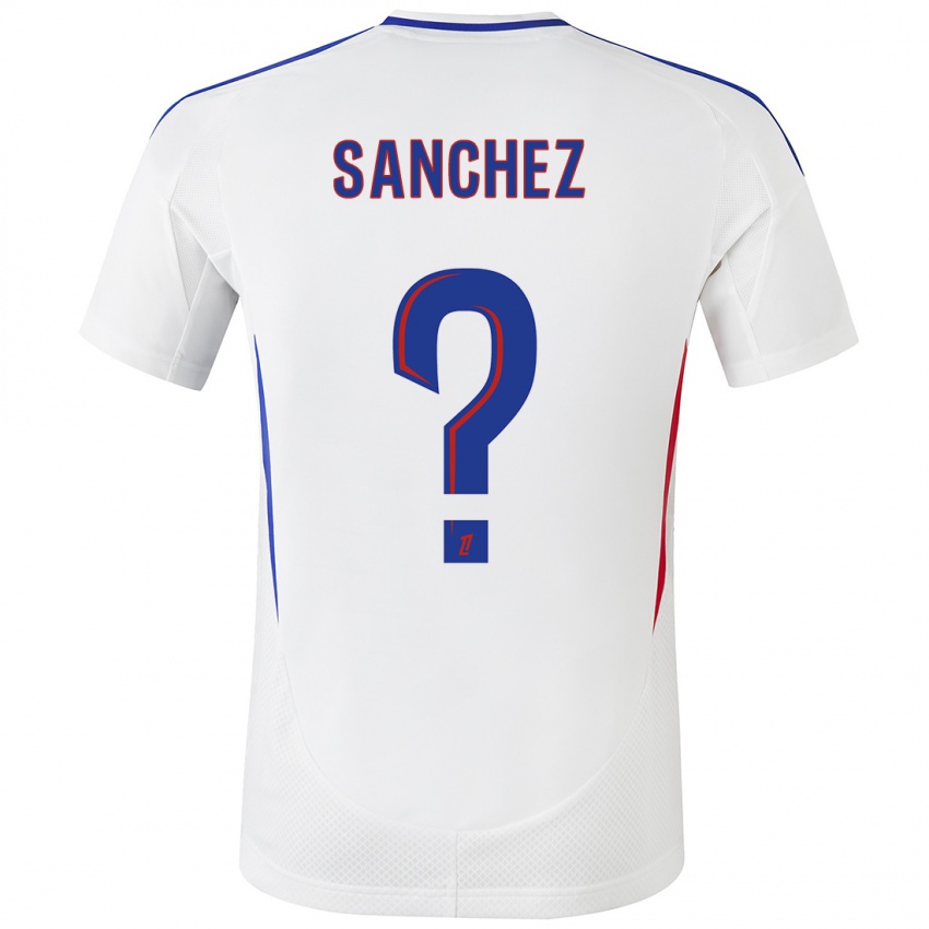 Bambino Maglia Florent Sanchez #0 Bianco Blu Kit Gara Home 2024/25 Maglietta