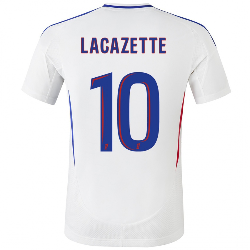 Bambino Maglia Alexandre Lacazette #10 Bianco Blu Kit Gara Home 2024/25 Maglietta