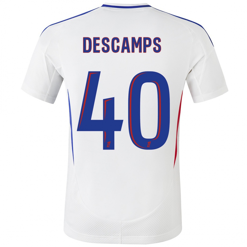 Bambino Maglia Rémy Descamps #40 Bianco Blu Kit Gara Home 2024/25 Maglietta