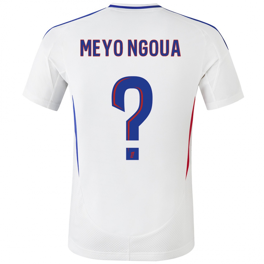 Bambino Maglia Bryan Meyo Ngoua #0 Bianco Blu Kit Gara Home 2024/25 Maglietta