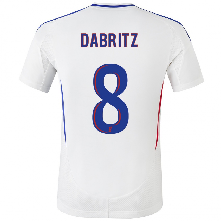 Bambino Maglia Sara Däbritz #8 Bianco Blu Kit Gara Home 2024/25 Maglietta