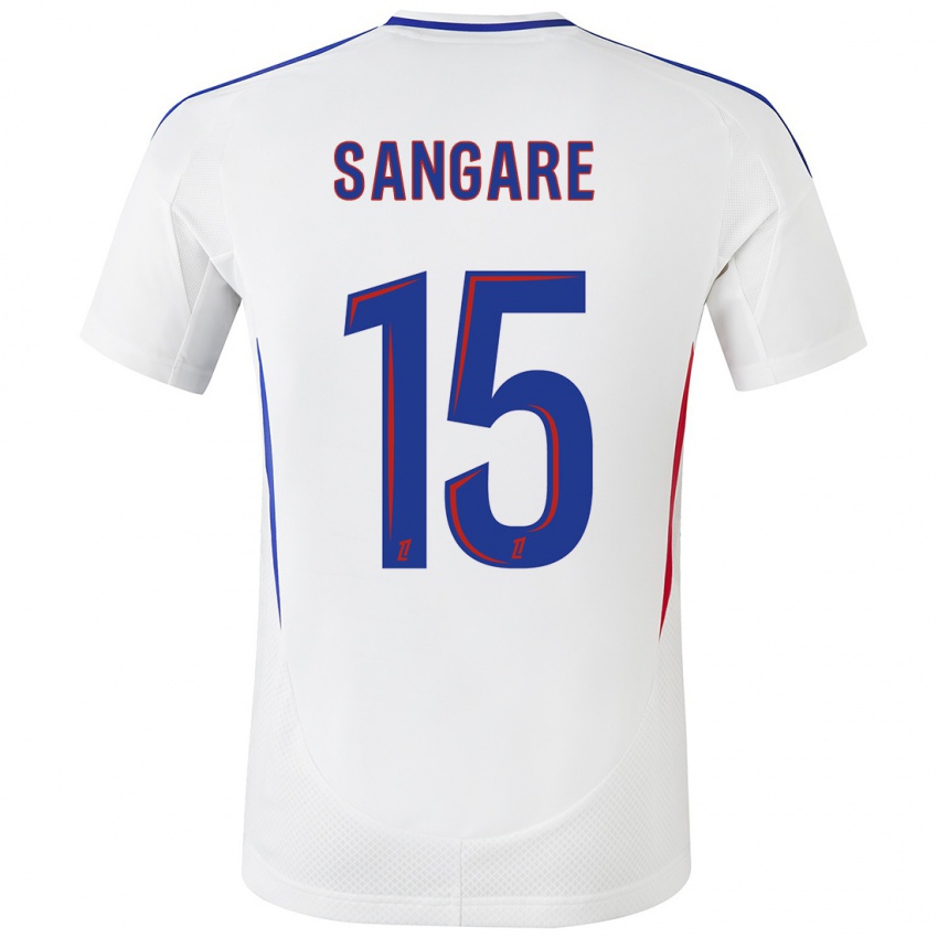 Bambino Maglia Wassa Sangaré #15 Bianco Blu Kit Gara Home 2024/25 Maglietta