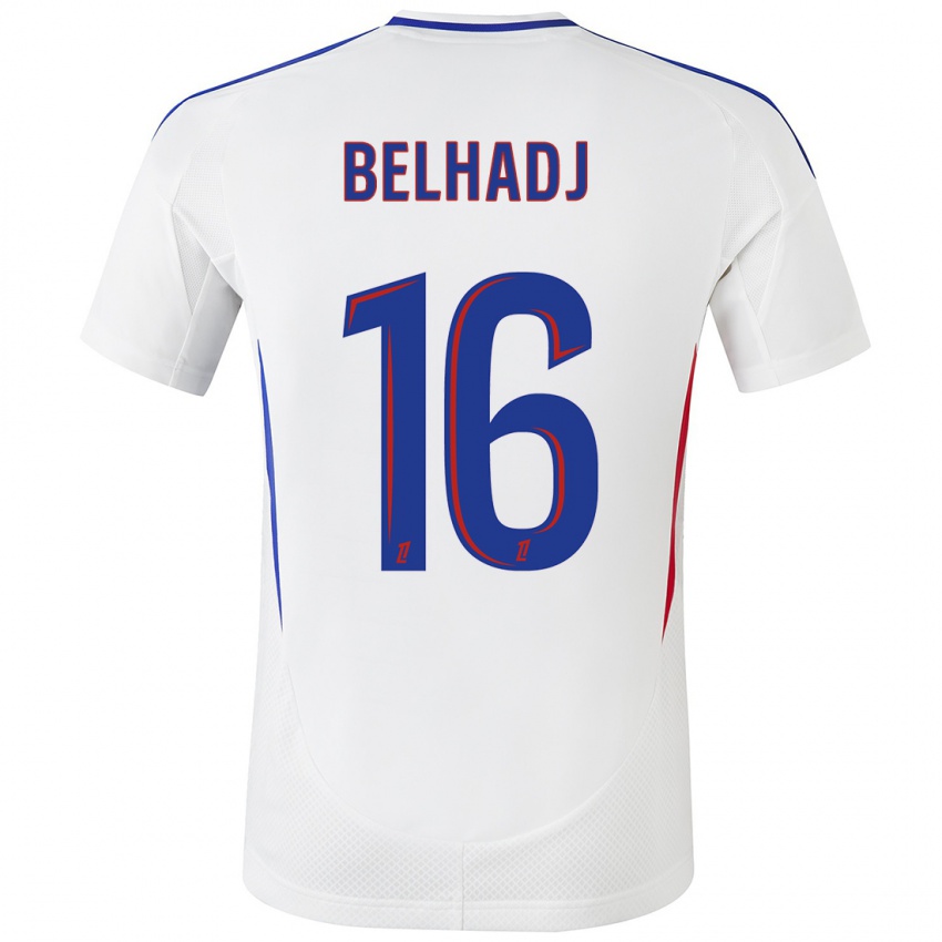 Bambino Maglia Féerine Belhadj #16 Bianco Blu Kit Gara Home 2024/25 Maglietta