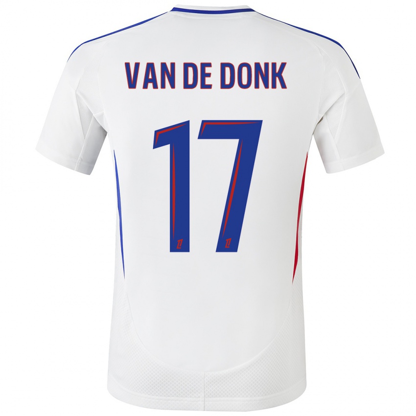 Bambino Maglia Danielle Van De Donk #17 Bianco Blu Kit Gara Home 2024/25 Maglietta