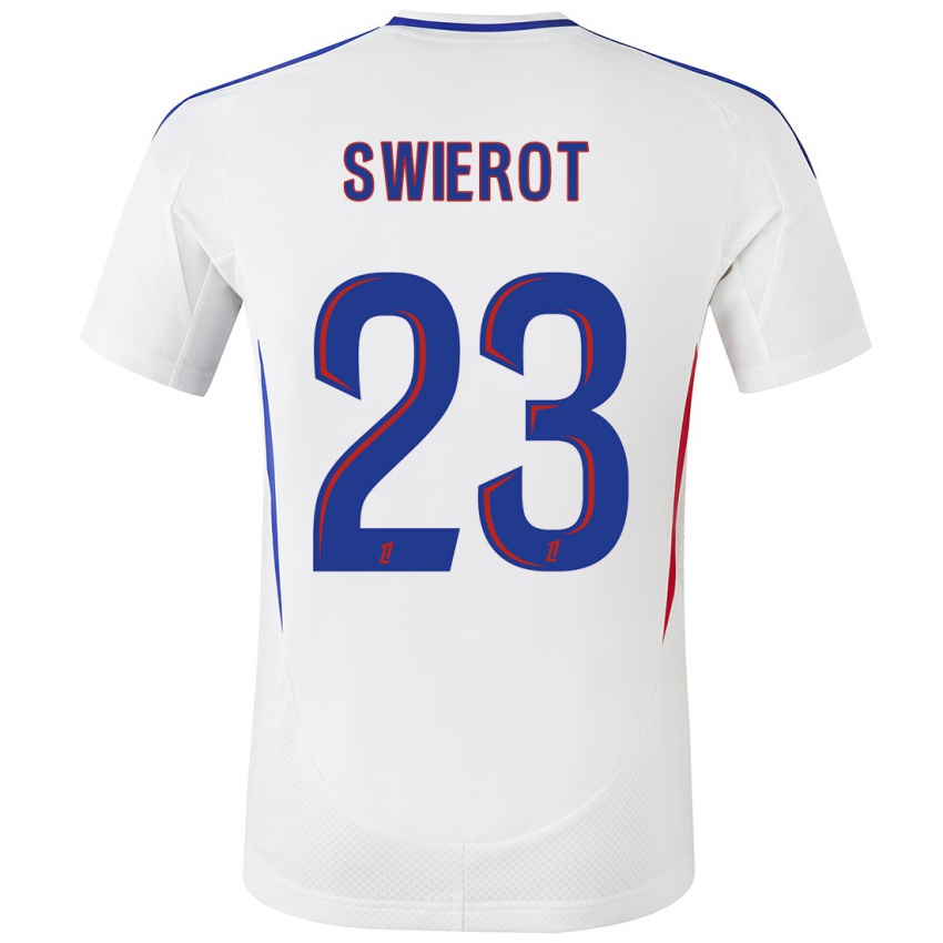 Bambino Maglia Julie Swierot #23 Bianco Blu Kit Gara Home 2024/25 Maglietta