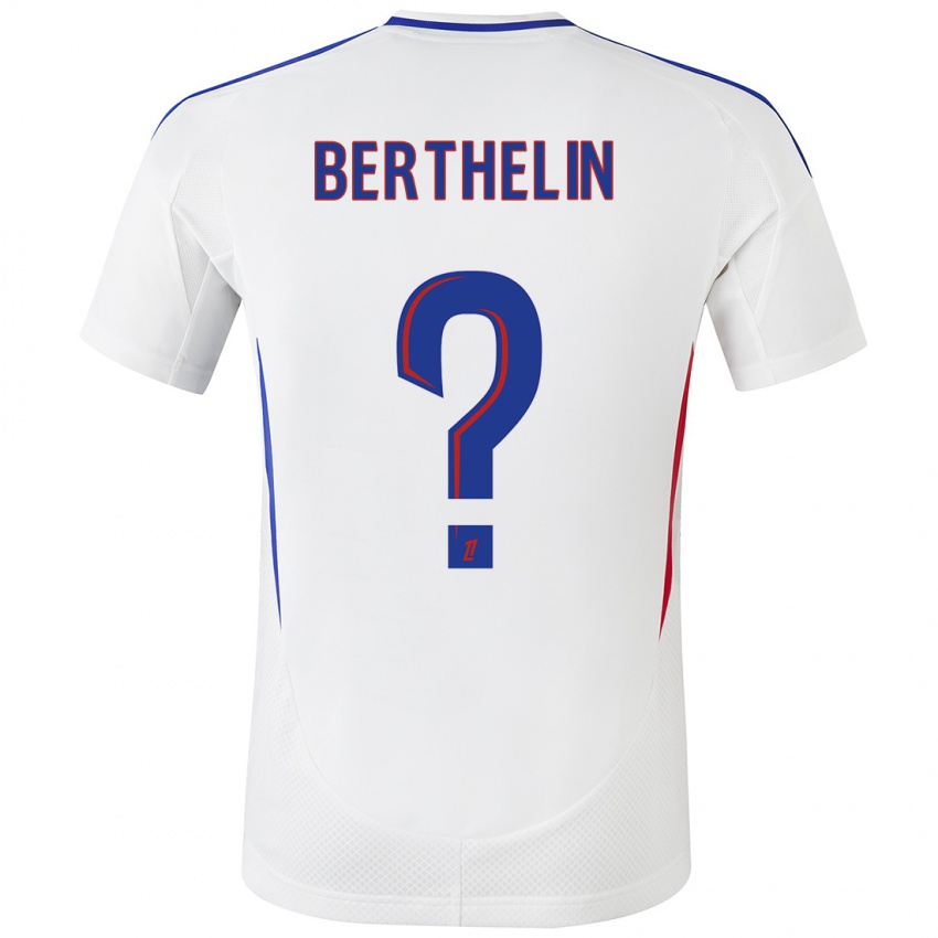 Bambino Maglia Romain Berthelin #0 Bianco Blu Kit Gara Home 2024/25 Maglietta