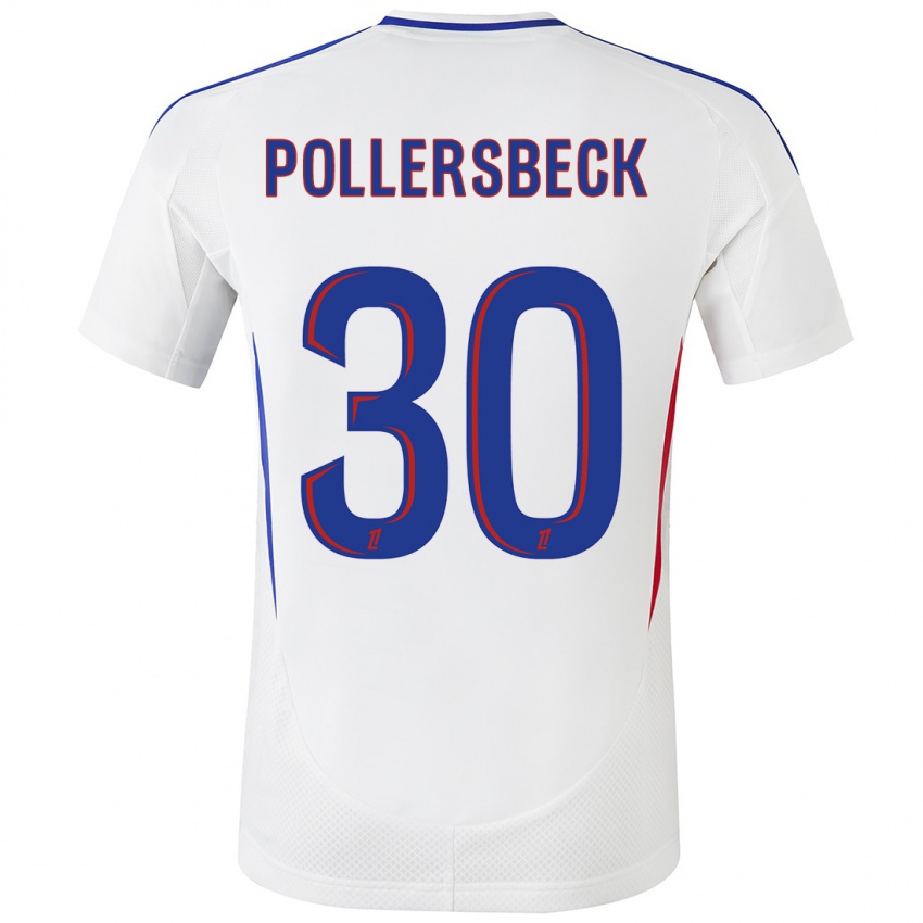 Bambino Maglia Julian Pollersbeck #30 Bianco Blu Kit Gara Home 2024/25 Maglietta