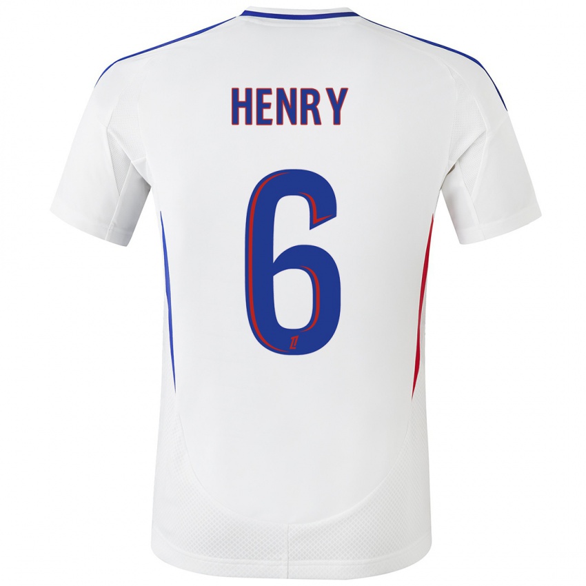 Bambino Maglia Amandine Henry #6 Bianco Blu Kit Gara Home 2024/25 Maglietta