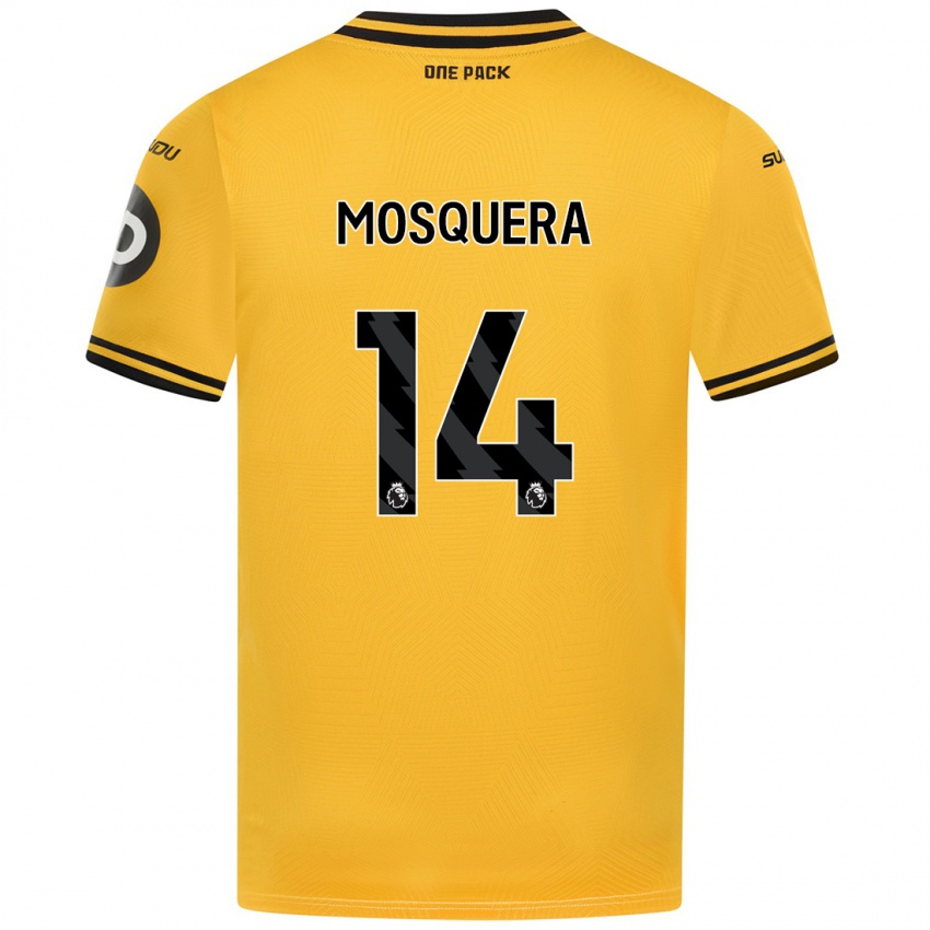 Bambino Maglia Yerson Mosquera #14 Giallo Kit Gara Home 2024/25 Maglietta