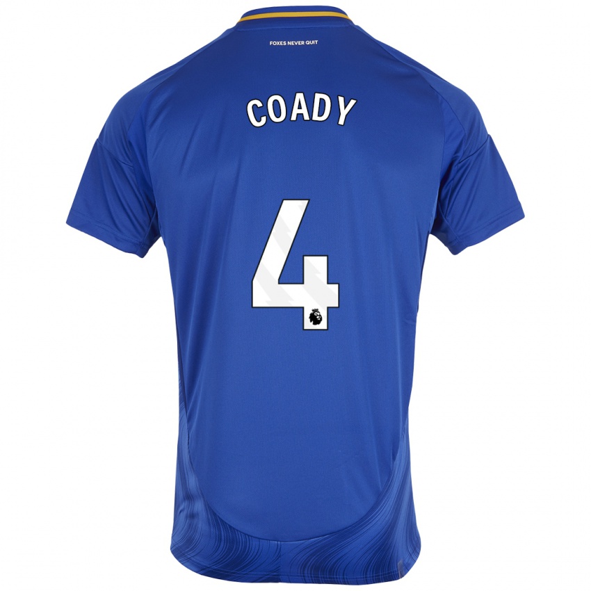 Bambino Maglia Conor Coady #4 Blu Bianco Kit Gara Home 2024/25 Maglietta