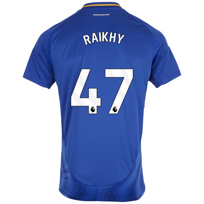 Bambino Maglia Arjan Raikhy #47 Blu Bianco Kit Gara Home 2024/25 Maglietta