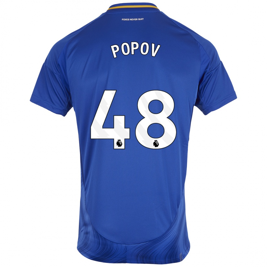 Bambino Maglia Chris Popov #48 Blu Bianco Kit Gara Home 2024/25 Maglietta