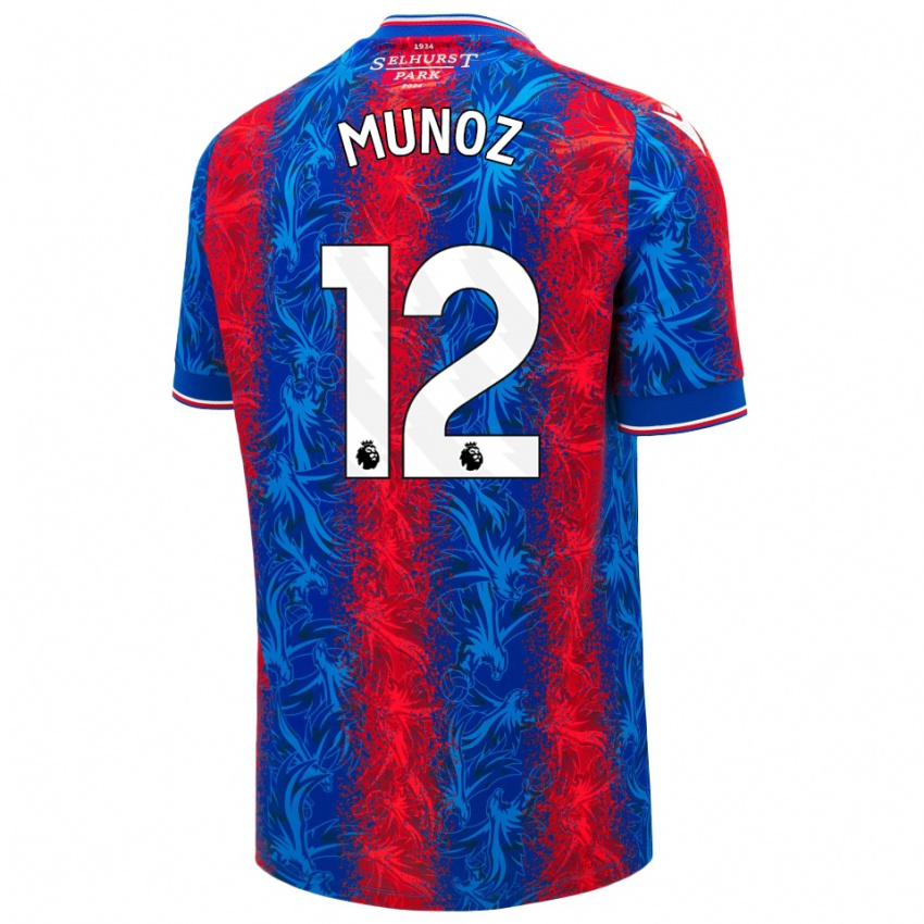 Bambino Maglia Daniel Muñoz #12 Strisce Rosso Blu Kit Gara Home 2024/25 Maglietta