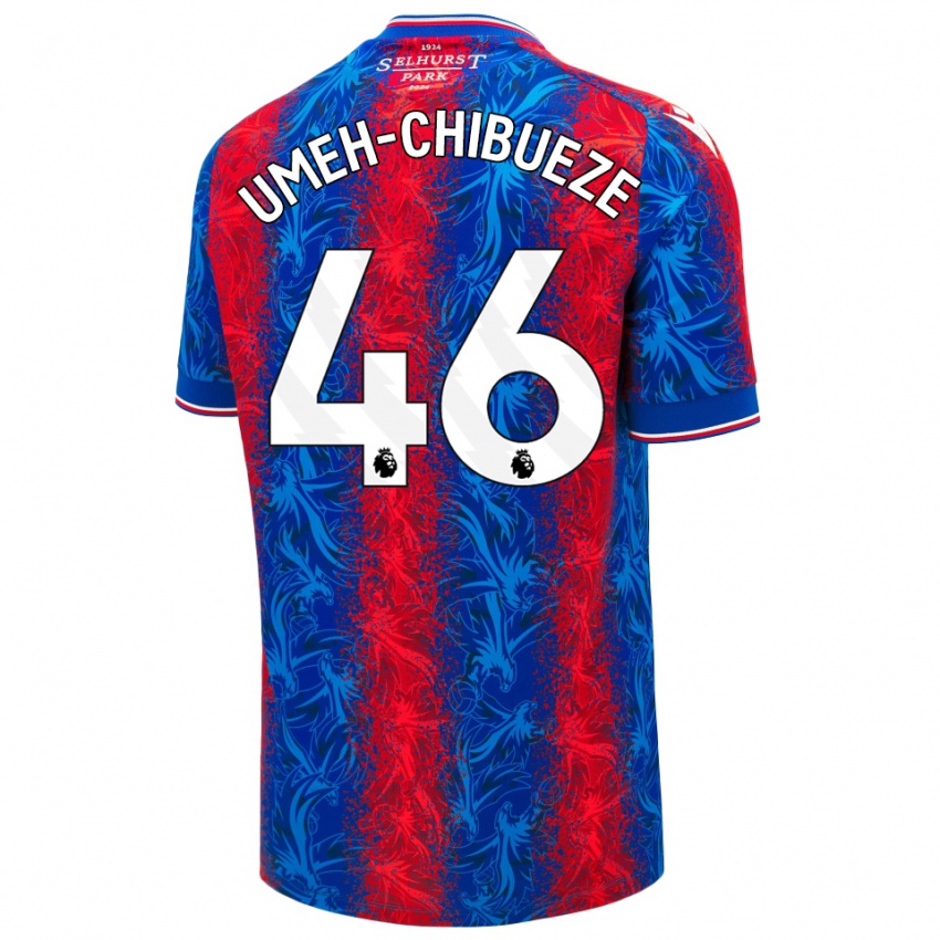 Bambino Maglia Franco Umeh-Chibueze #46 Strisce Rosso Blu Kit Gara Home 2024/25 Maglietta