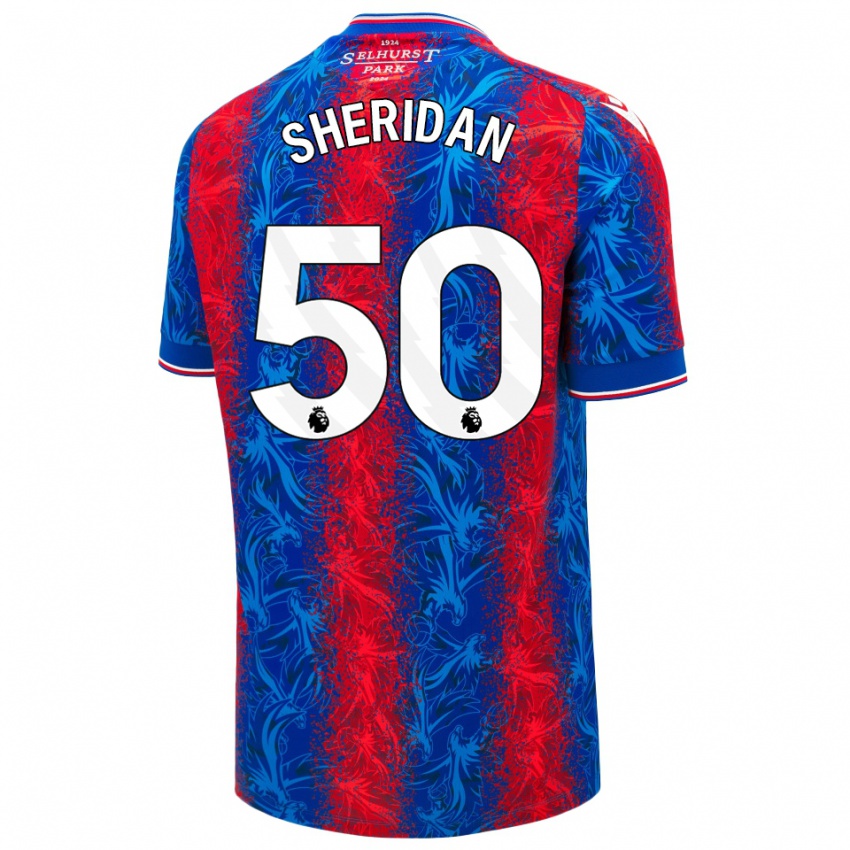 Bambino Maglia Joe Sheridan #50 Strisce Rosso Blu Kit Gara Home 2024/25 Maglietta