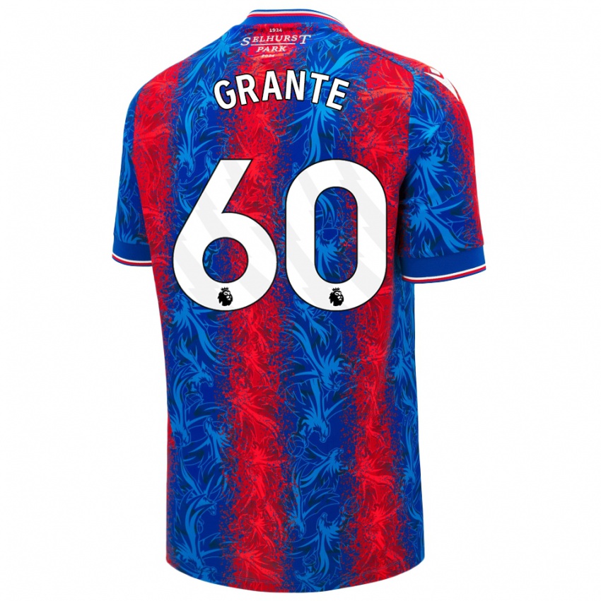 Bambino Maglia Jake Grante #60 Strisce Rosso Blu Kit Gara Home 2024/25 Maglietta