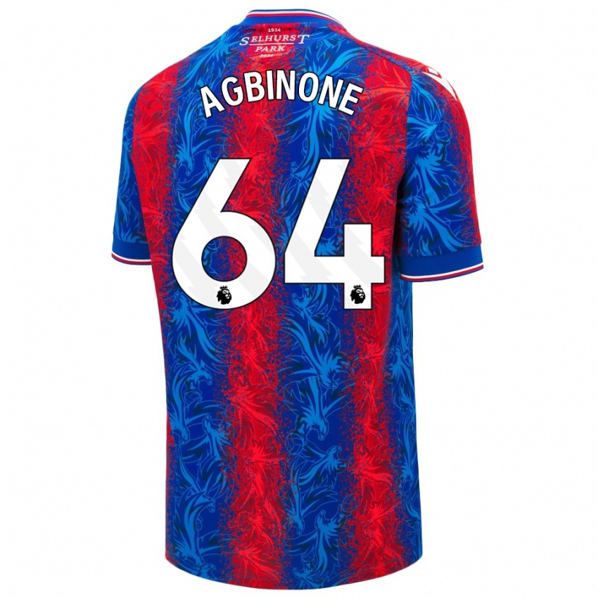 Bambino Maglia Asher Agbinone #64 Strisce Rosso Blu Kit Gara Home 2024/25 Maglietta