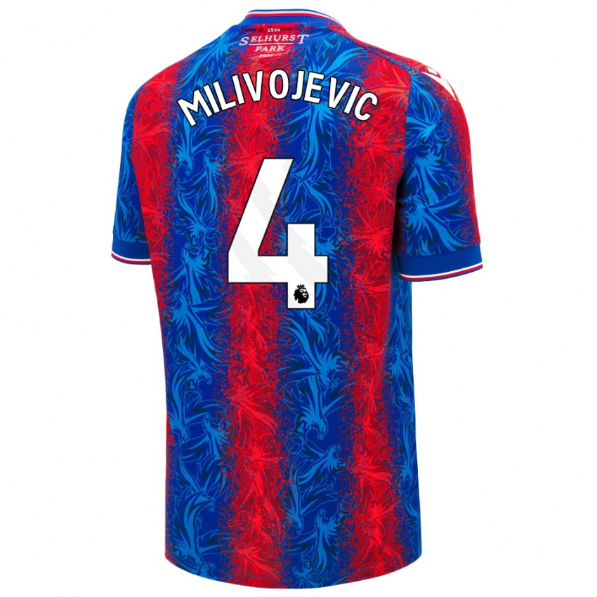 Bambino Maglia Luka Milivojevic #4 Strisce Rosso Blu Kit Gara Home 2024/25 Maglietta