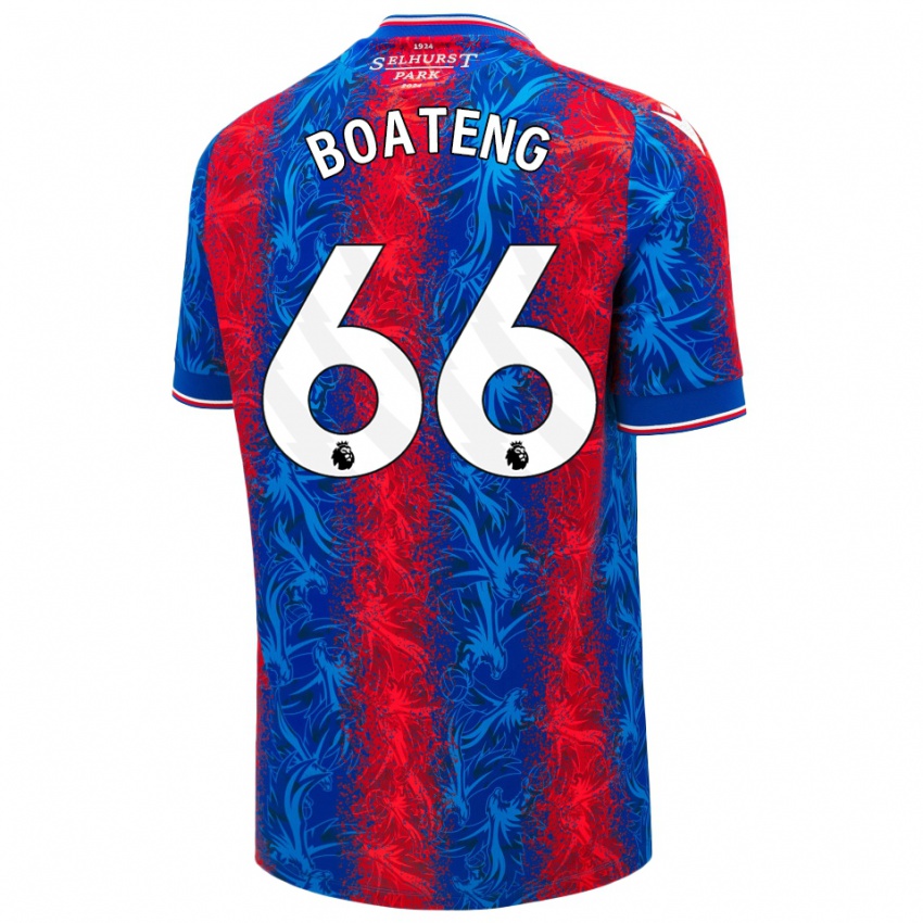 Bambino Maglia David Boateng #66 Strisce Rosso Blu Kit Gara Home 2024/25 Maglietta