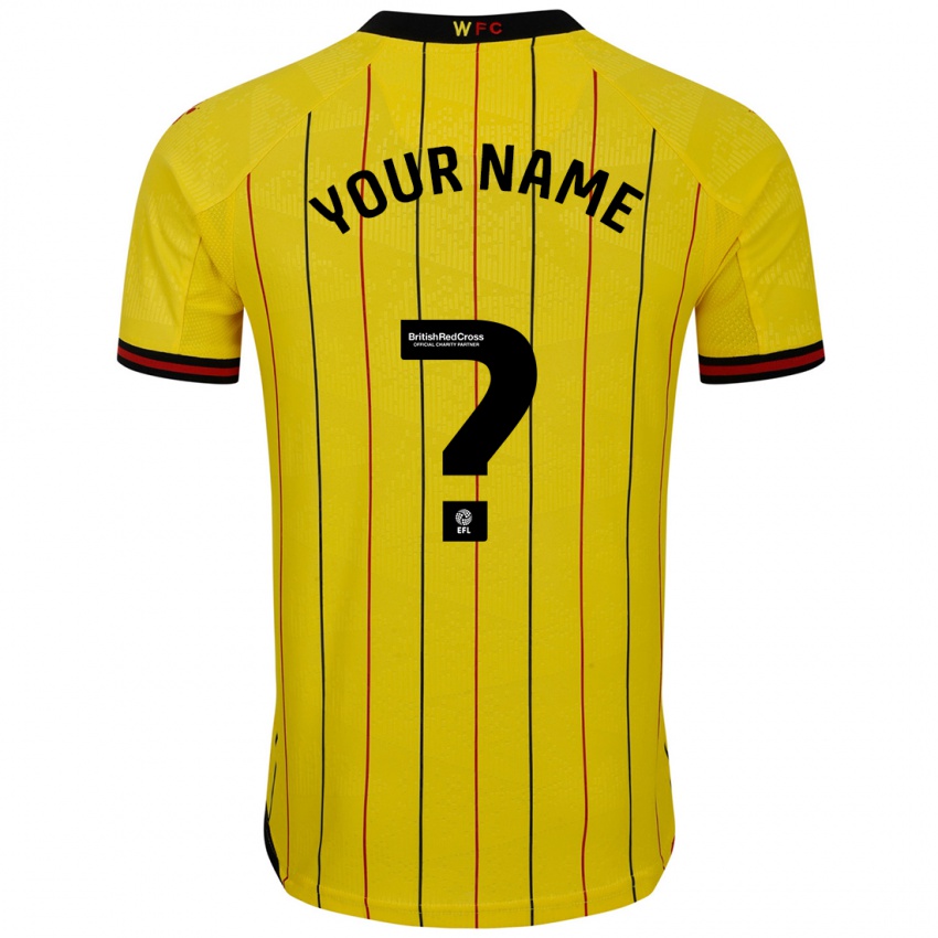 Bambino Maglia Il Tuo Nome #0 Giallo Nero Kit Gara Home 2024/25 Maglietta