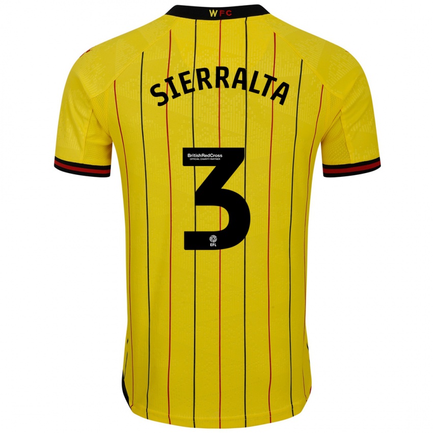 Bambino Maglia Francisco Sierralta #3 Giallo Nero Kit Gara Home 2024/25 Maglietta