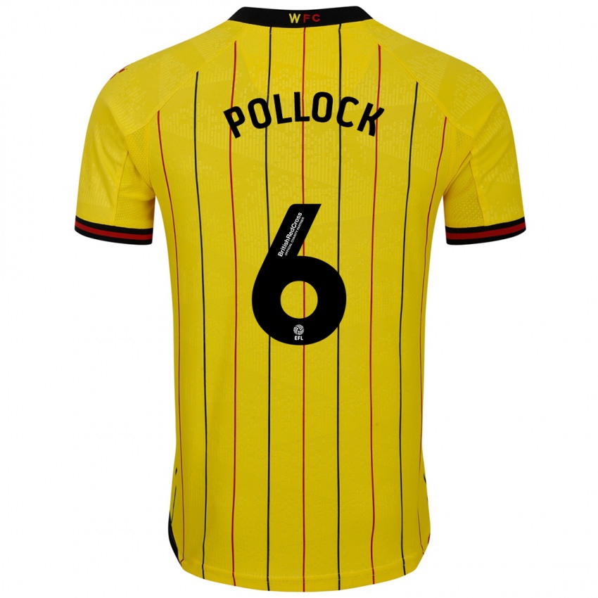 Bambino Maglia Mattie Pollock #6 Giallo Nero Kit Gara Home 2024/25 Maglietta