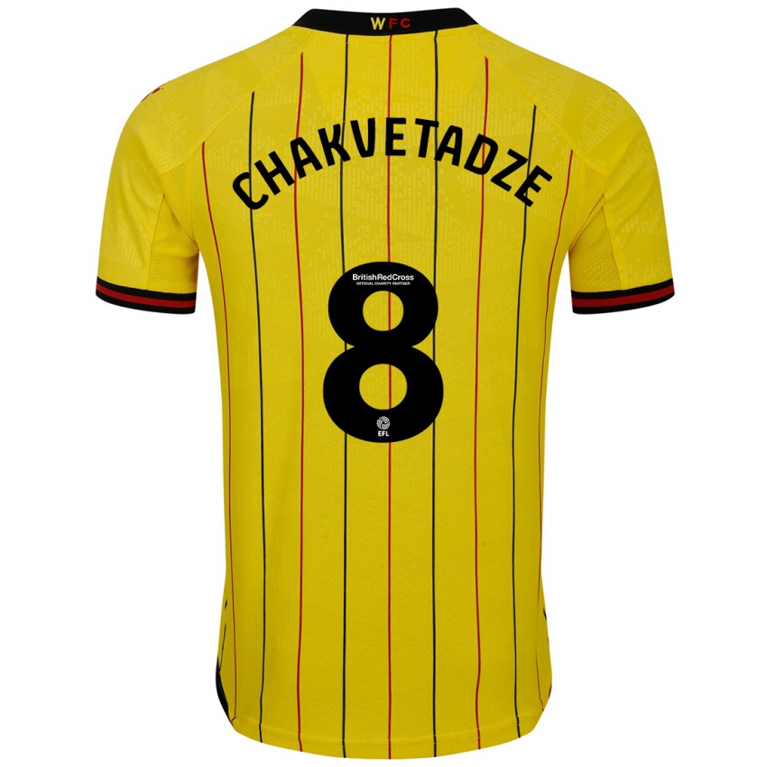 Bambino Maglia Giorgi Chakvetadze #8 Giallo Nero Kit Gara Home 2024/25 Maglietta