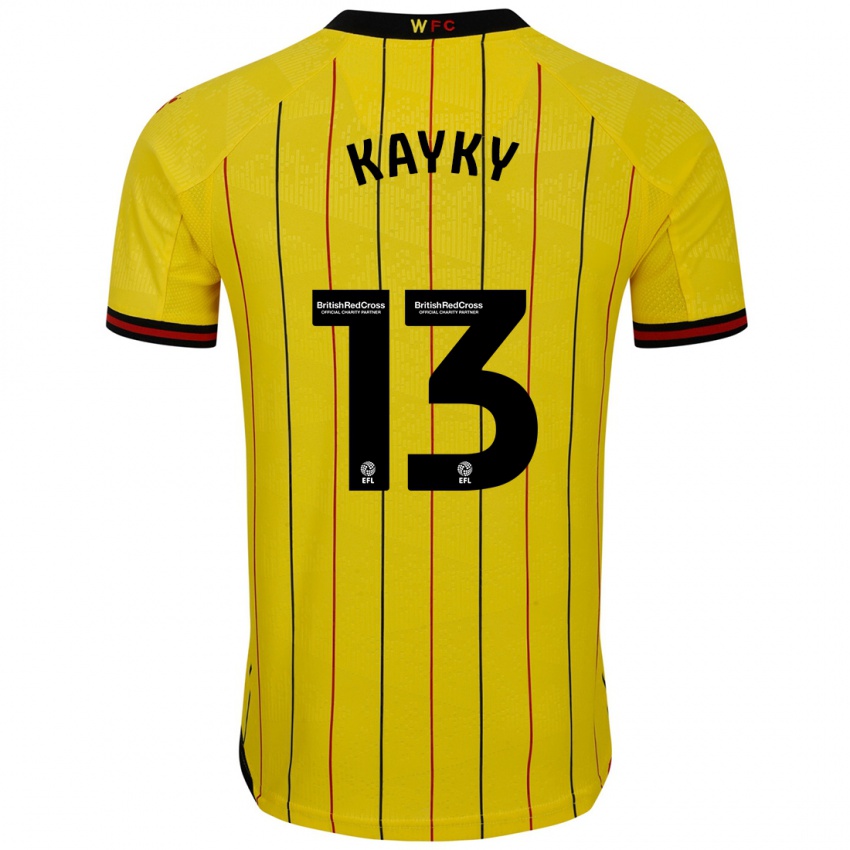 Bambino Maglia Kayky Almeida #13 Giallo Nero Kit Gara Home 2024/25 Maglietta