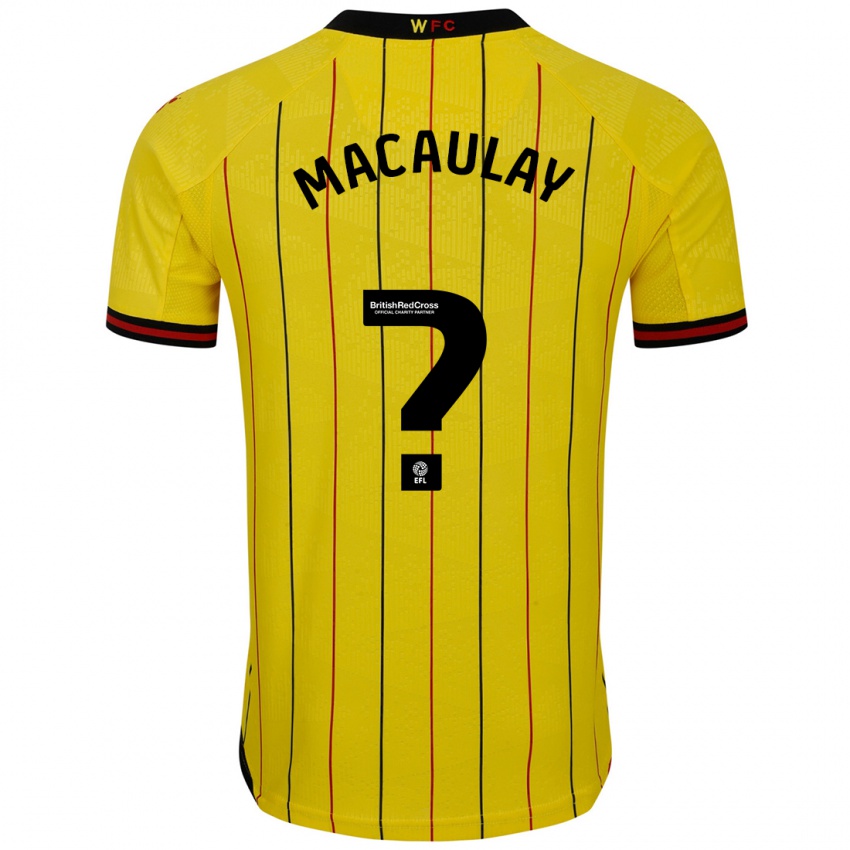 Bambino Maglia Jonathan Macaulay #0 Giallo Nero Kit Gara Home 2024/25 Maglietta