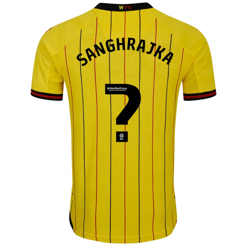 Bambino Maglia Amar Sanghrajka #0 Giallo Nero Kit Gara Home 2024/25 Maglietta