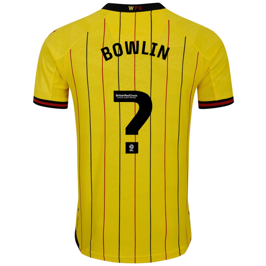 Bambino Maglia Amani Bowlin #0 Giallo Nero Kit Gara Home 2024/25 Maglietta