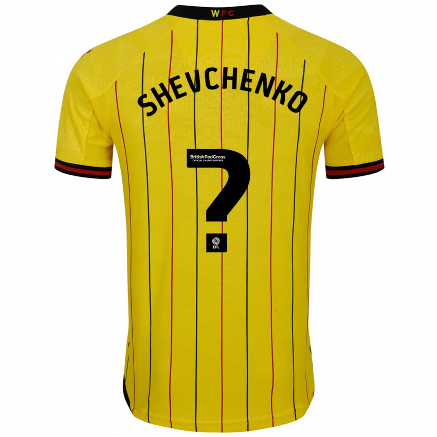 Bambino Maglia Kristian Shevchenko #0 Giallo Nero Kit Gara Home 2024/25 Maglietta