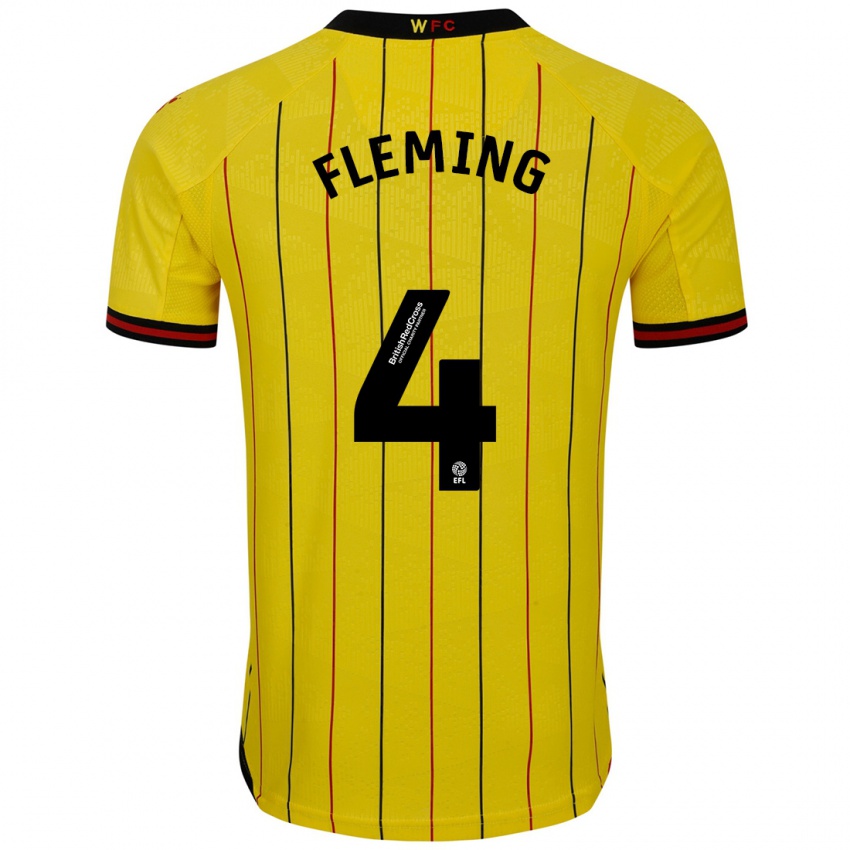 Bambino Maglia Charlotte Fleming #4 Giallo Nero Kit Gara Home 2024/25 Maglietta