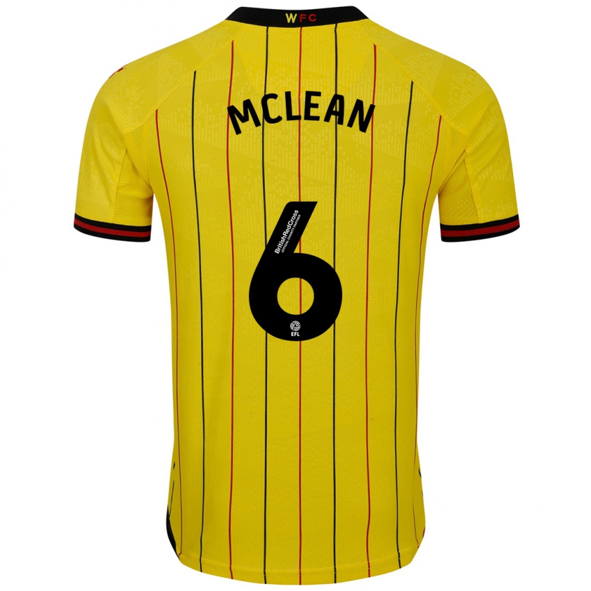 Bambino Maglia Sophie Mclean #6 Giallo Nero Kit Gara Home 2024/25 Maglietta