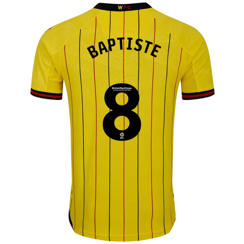 Bambino Maglia Bianca Baptiste #8 Giallo Nero Kit Gara Home 2024/25 Maglietta