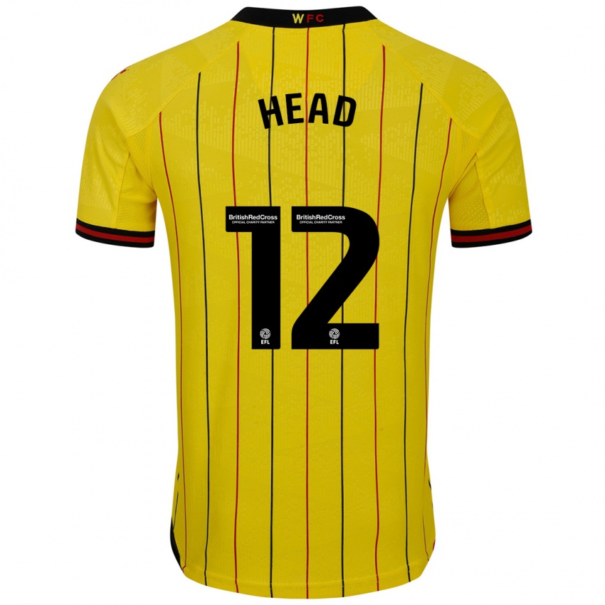 Bambino Maglia Ellie Head #12 Giallo Nero Kit Gara Home 2024/25 Maglietta