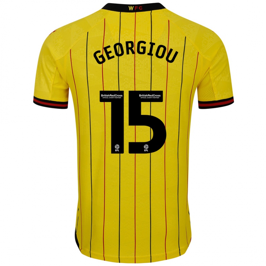 Bambino Maglia Andria Georgiou #15 Giallo Nero Kit Gara Home 2024/25 Maglietta