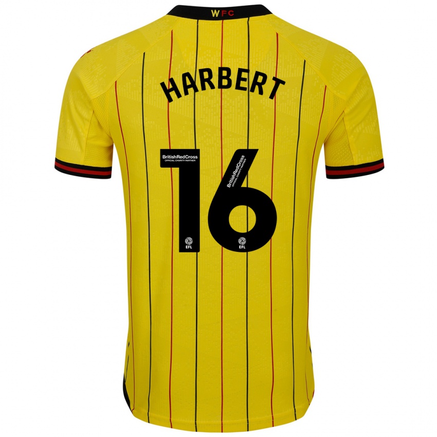 Bambino Maglia Laila Harbert #16 Giallo Nero Kit Gara Home 2024/25 Maglietta