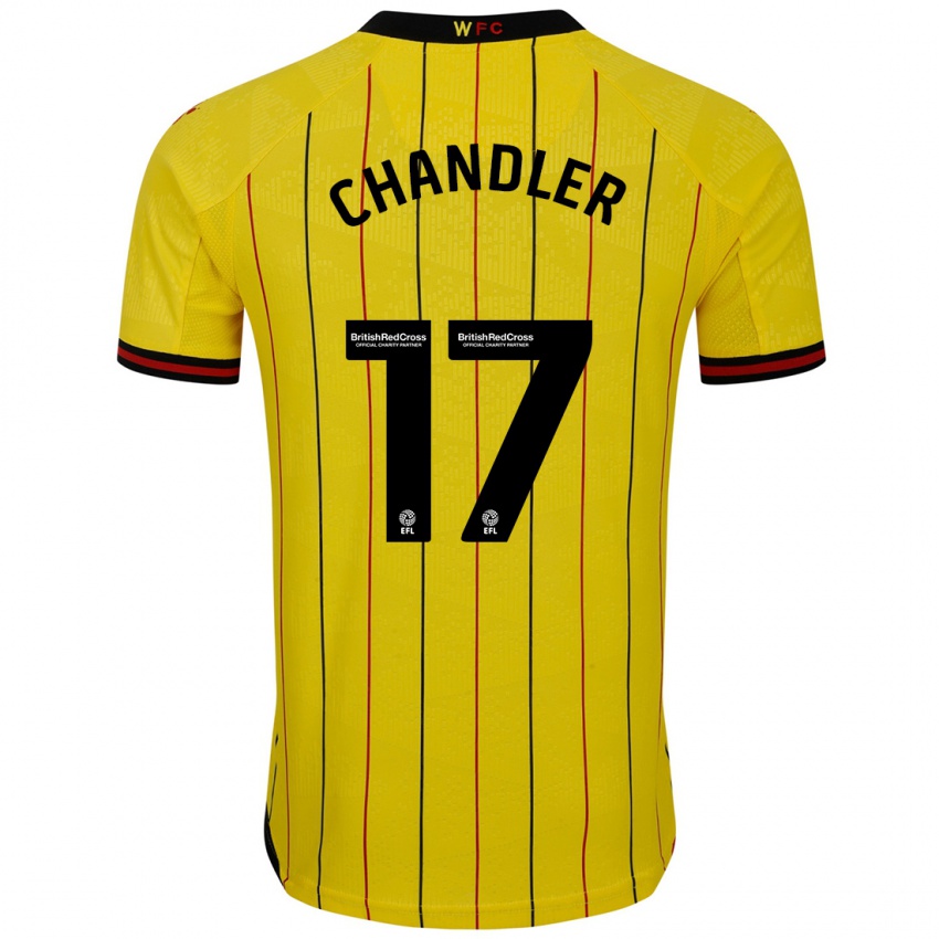 Bambino Maglia Megan Chandler #17 Giallo Nero Kit Gara Home 2024/25 Maglietta