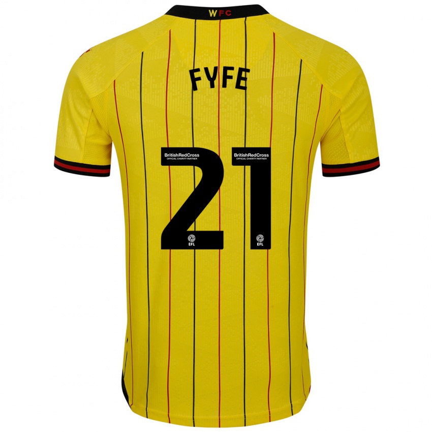 Bambino Maglia Flo Fyfe #21 Giallo Nero Kit Gara Home 2024/25 Maglietta