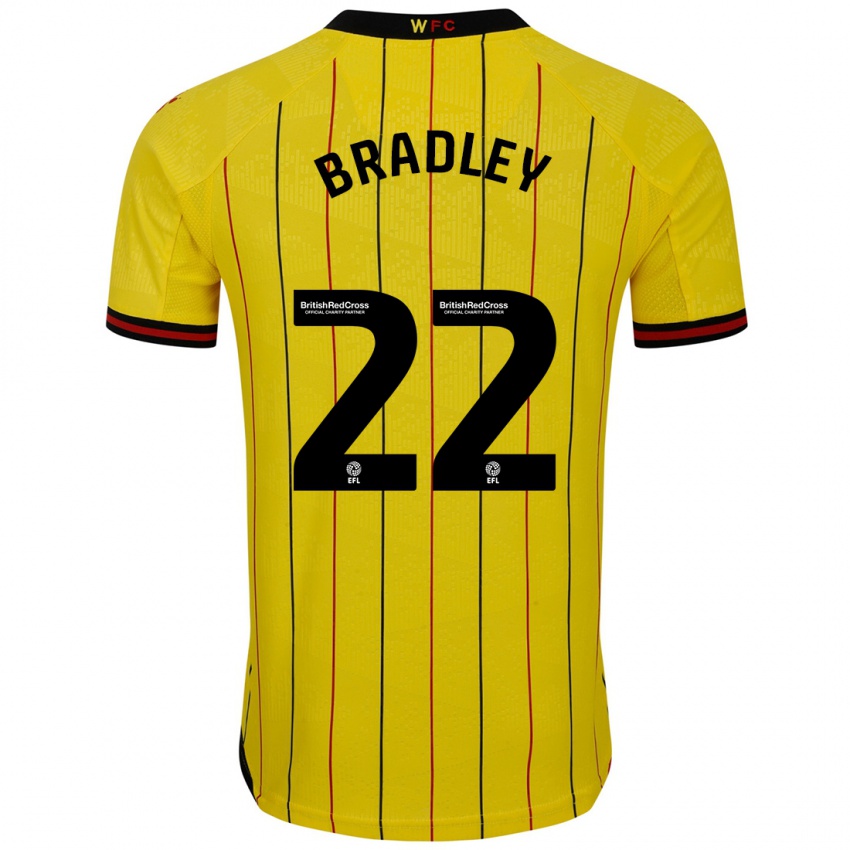 Bambino Maglia Jade Bradley #22 Giallo Nero Kit Gara Home 2024/25 Maglietta