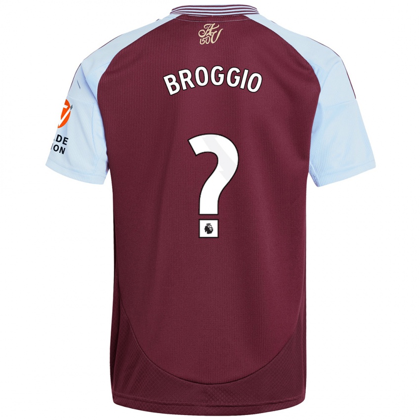 Bambino Maglia Ben Broggio #0 Borgogna Azzurro Kit Gara Home 2024/25 Maglietta