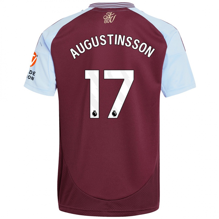 Bambino Maglia Ludwig Augustinsson #17 Borgogna Azzurro Kit Gara Home 2024/25 Maglietta