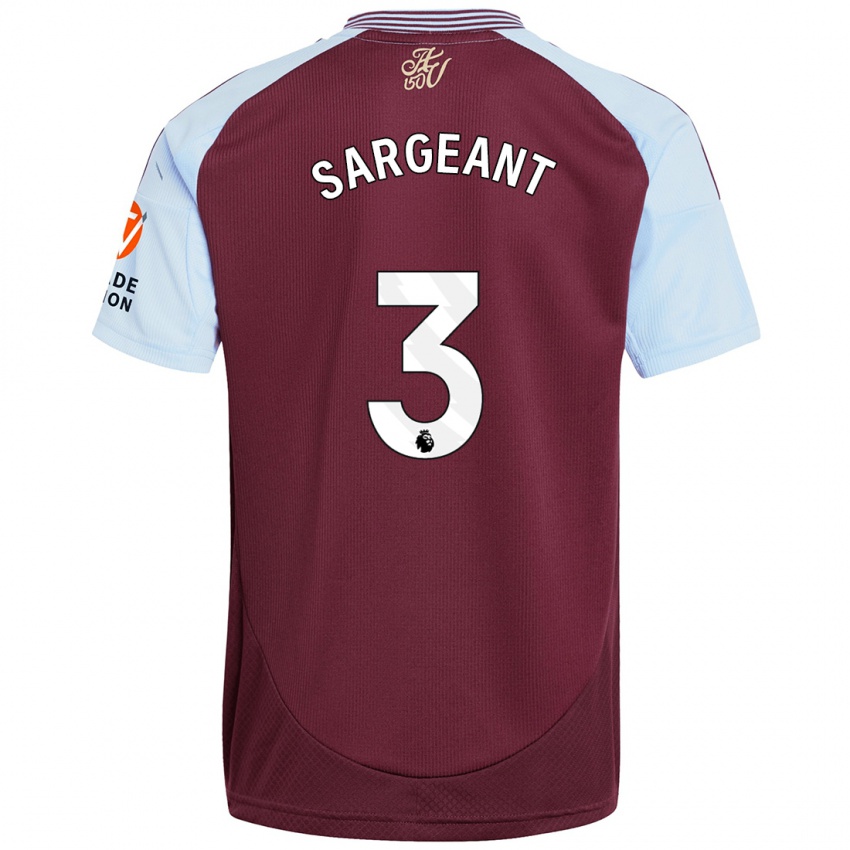 Bambino Maglia Meaghan Sargeant #3 Borgogna Azzurro Kit Gara Home 2024/25 Maglietta