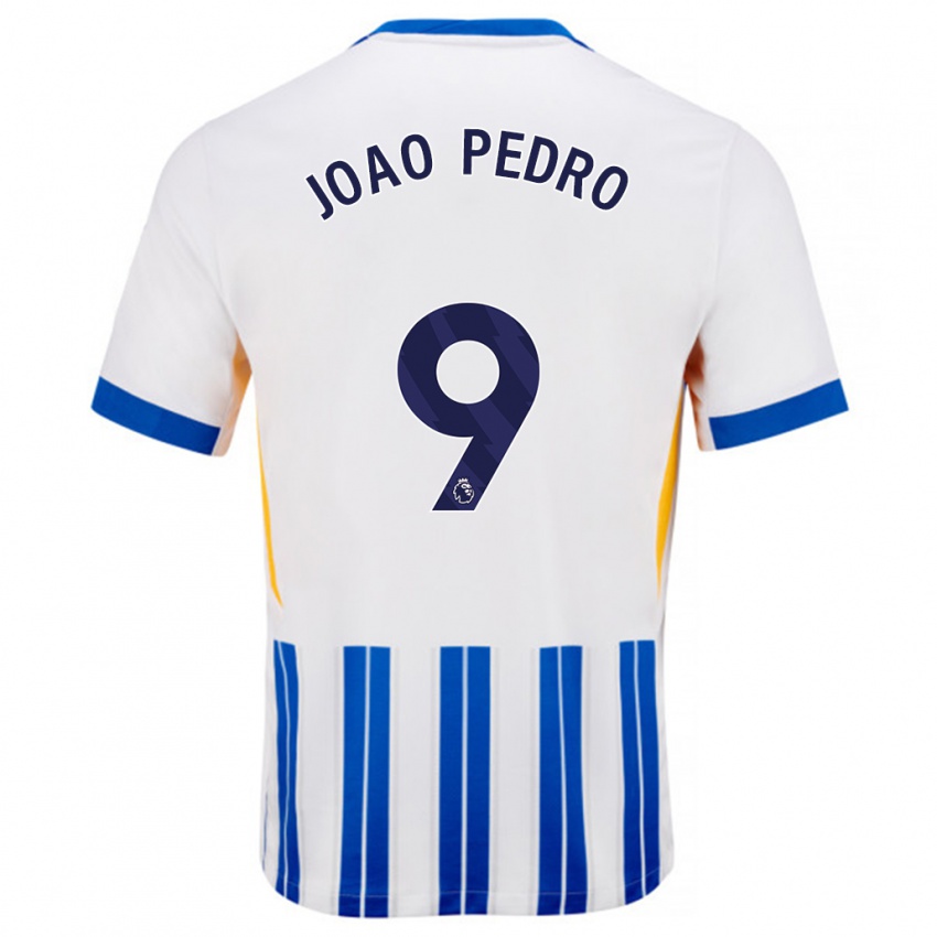 Bambino Maglia João Pedro #9 Bianco Blu A Righe Kit Gara Home 2024/25 Maglietta