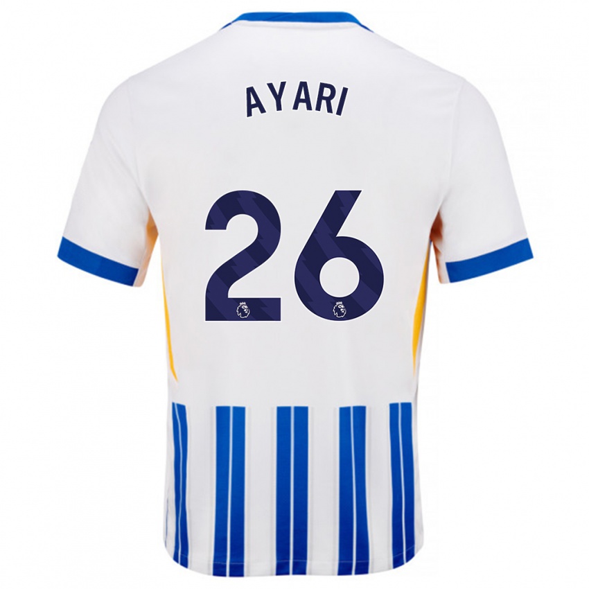 Bambino Maglia Yasin Ayari #26 Bianco Blu A Righe Kit Gara Home 2024/25 Maglietta