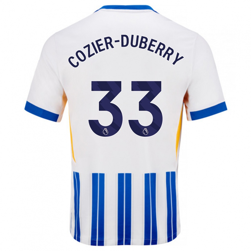 Bambino Maglia Amario Cozier-Duberry #33 Bianco Blu A Righe Kit Gara Home 2024/25 Maglietta