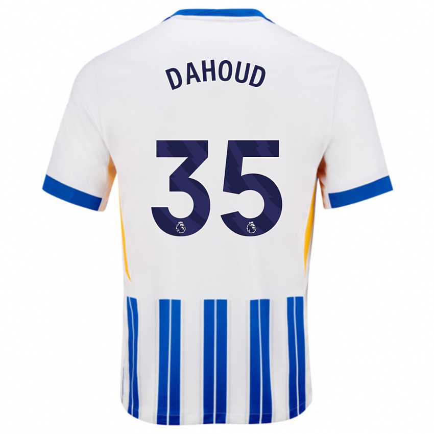 Bambino Maglia Mahmoud Dahoud #35 Bianco Blu A Righe Kit Gara Home 2024/25 Maglietta