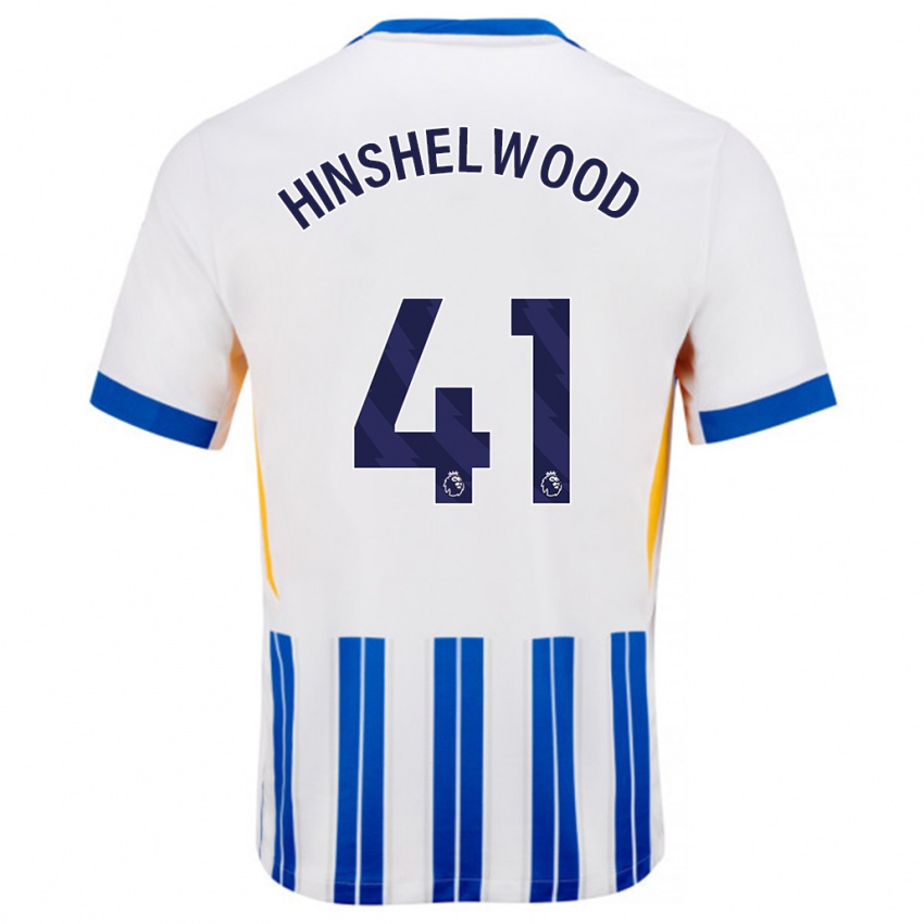 Bambino Maglia Jack Hinshelwood #41 Bianco Blu A Righe Kit Gara Home 2024/25 Maglietta