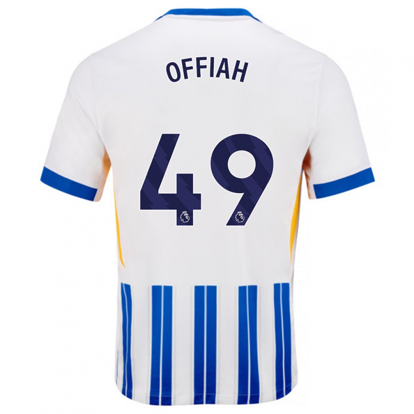 Bambino Maglia Odel Offiah #49 Bianco Blu A Righe Kit Gara Home 2024/25 Maglietta